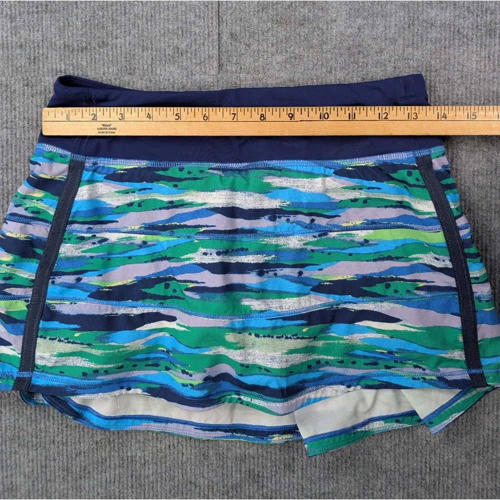 Lululemon Pace Rival Skirt Womens 4 Tennis Athleisure Skort Lined Blue Pleated